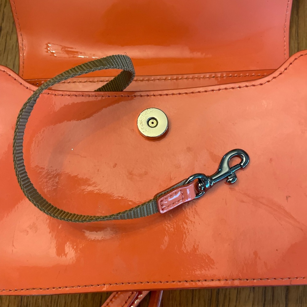 Dooney & Bourke Vibrant Melon Patent Leather Crossbody Bag - Picture 6 of 9